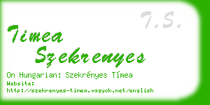 timea szekrenyes business card